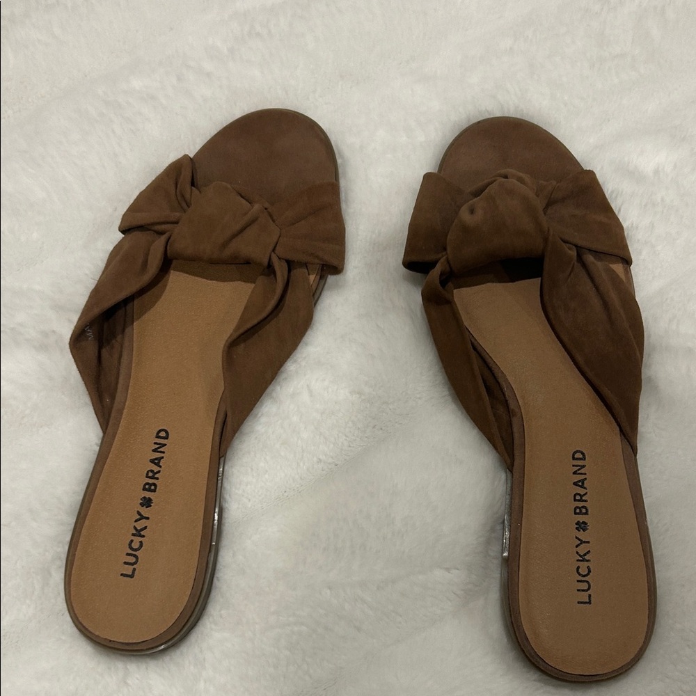 Lucky Brand Women's Brown Bow Mules
